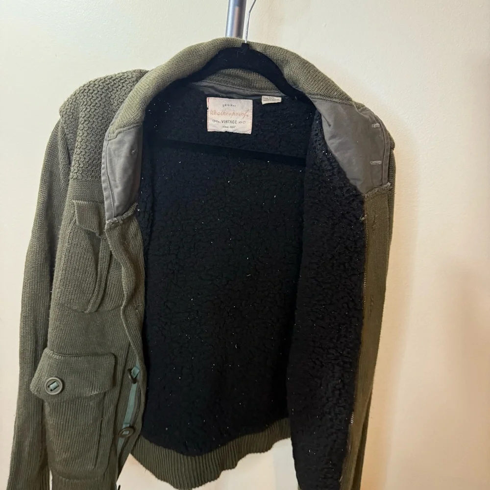 Weatherproof Vintage Olive Knit Jacket - Picture 7 of 9